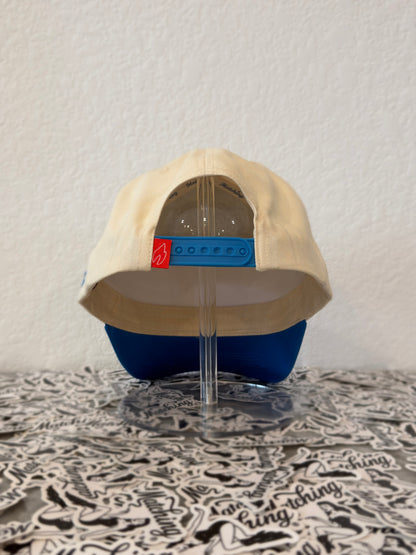 Matching® Cream and Blue Upside-Down Trucker